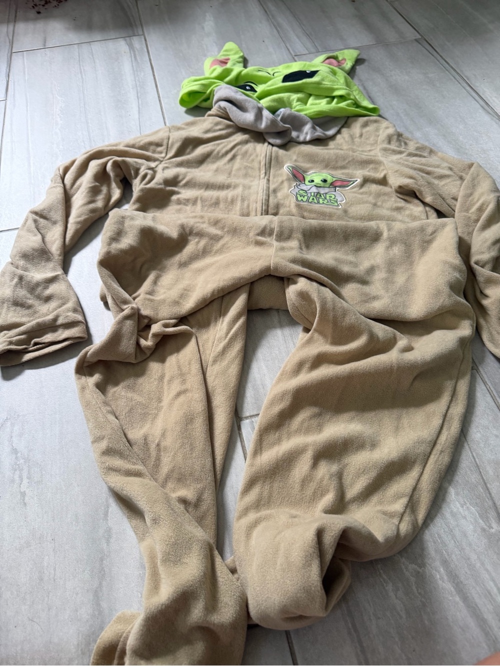 Star Wars Baby Yoda Fleece One-Piece Pajamas - Green & Tan